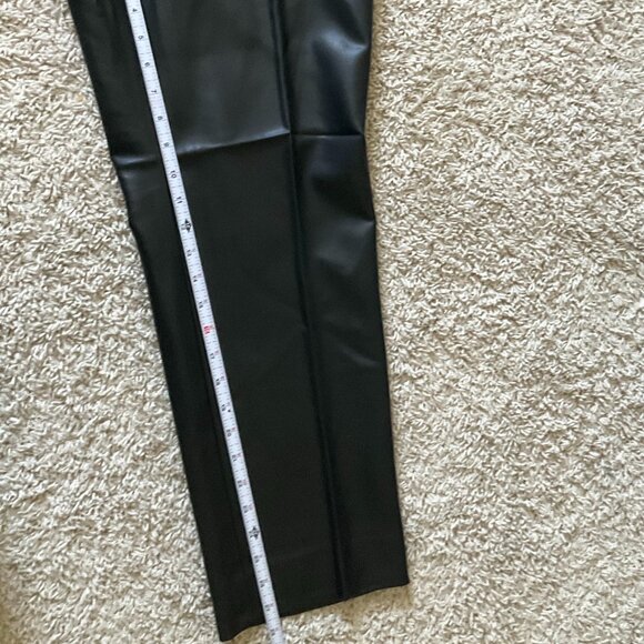 j.crew kate straight-leg pant in faux leather. size: 12. color: black - Picture 4 of 10